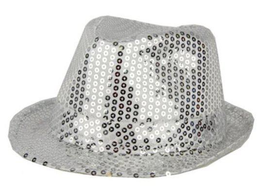 Hoed Funky Sequin zilver