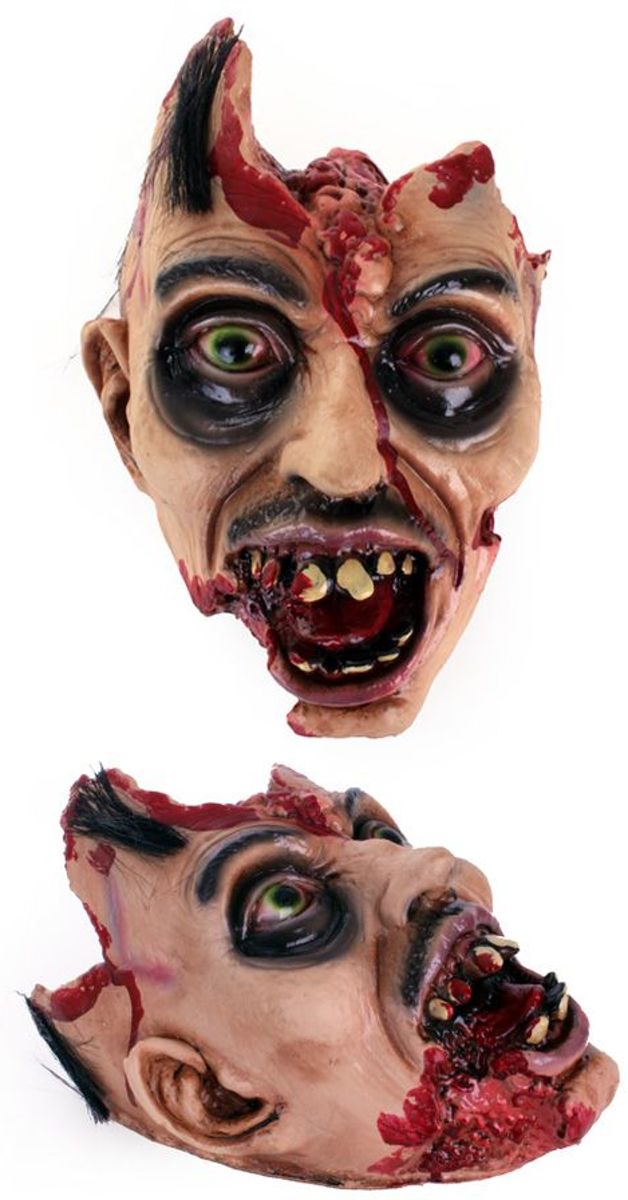 Hoofd met open schedel (halloween)