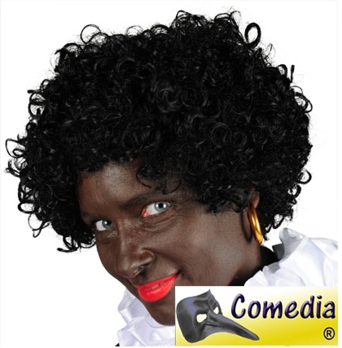 Luxe Zwarte Piet pruik