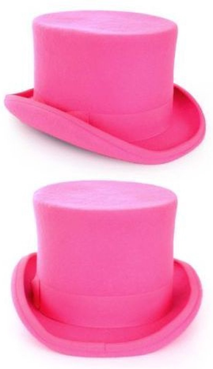 Tophat wolvilt roze met elastische band