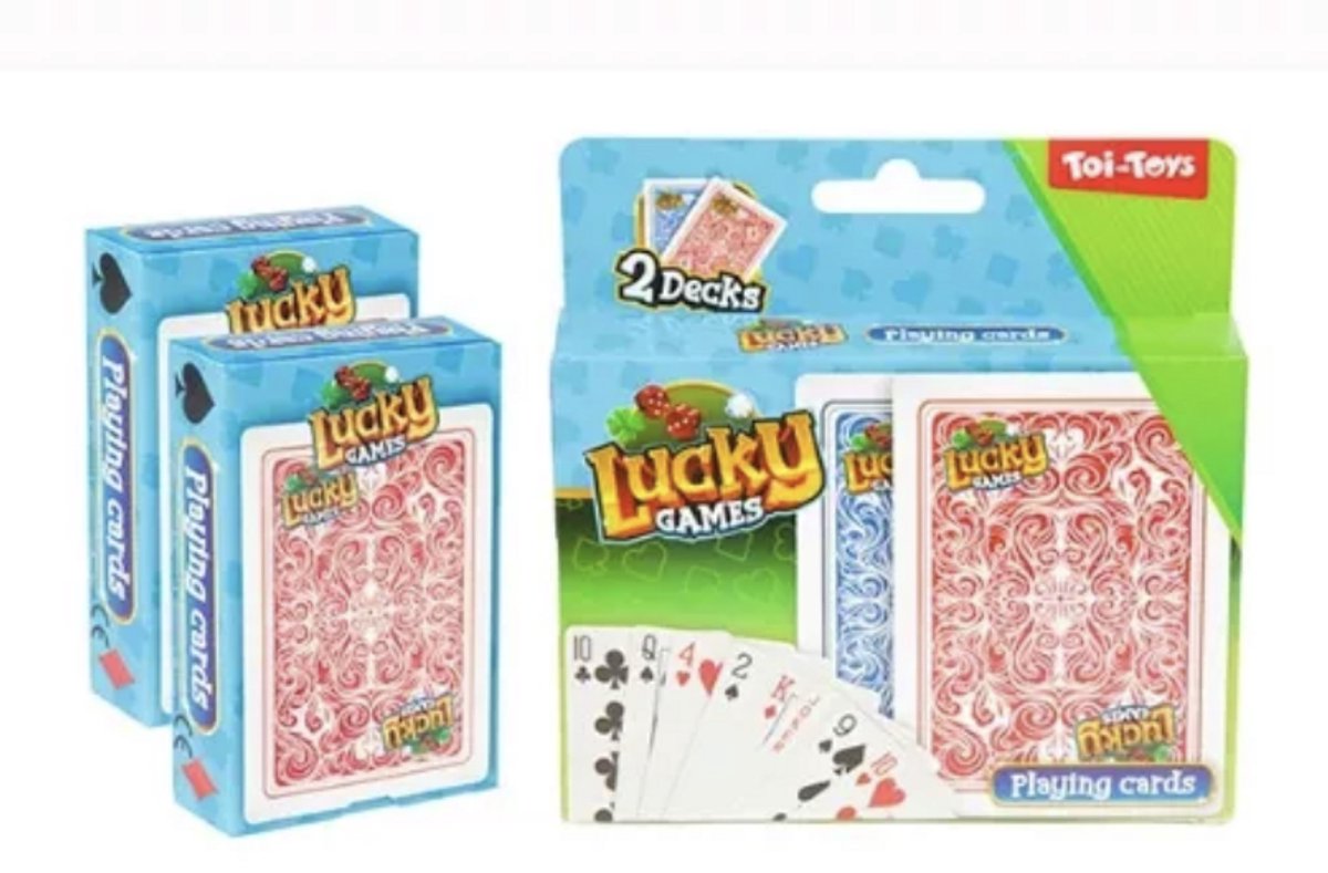 Spelkaarten - 2 Pakjes Speelkaarten - Spelletjes - Lucky Games - Avond Spelletjes - Leuk Met Vrienden - Pesten - Klaverjassen - Hartenjangen - Kingen - Kaarten
