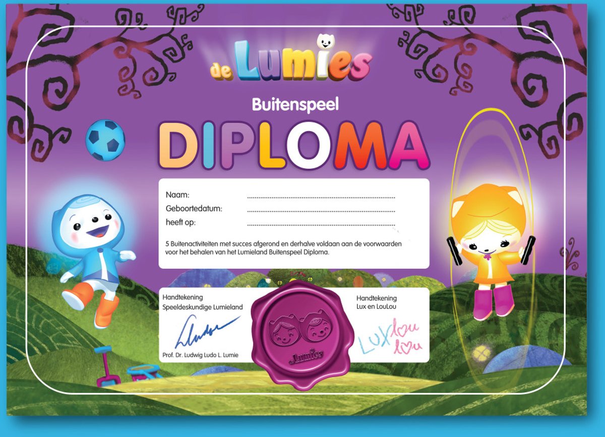 Lumies Buitenspeel diploma - set van 2