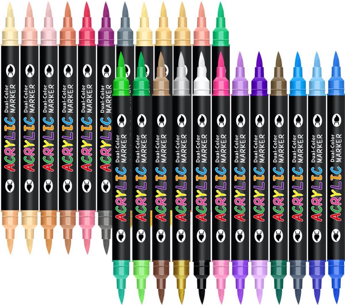 Acryl Verfstiften - 48 kleuren acrylstiften voor glas, hout & canvas
