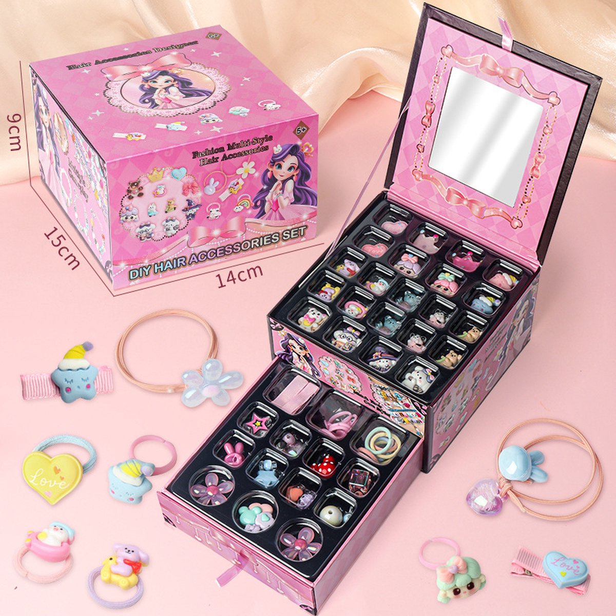 Haarelastiekjes maken voor meisjes-Haarclip maken-knutselen meisjes-Ring maken meisjes-Sieraden zelf maken-Kralendoos-Kinderen-Volwassenen voor Kerstmis