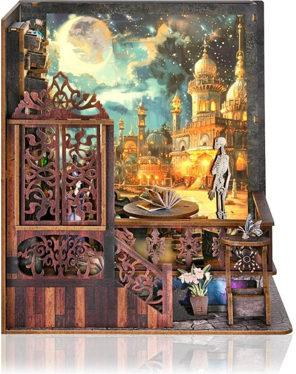 Premium Miniatuur bouwpakket-Ontdek de mysteries van magie-DIY Licht schilderen-Houten modelbouw-USB-Drie lichtstanden-Doe-het-zelf houten poppenhuis kit-Miniatuur bouwpakket-Voor volwassenen en Kinderen