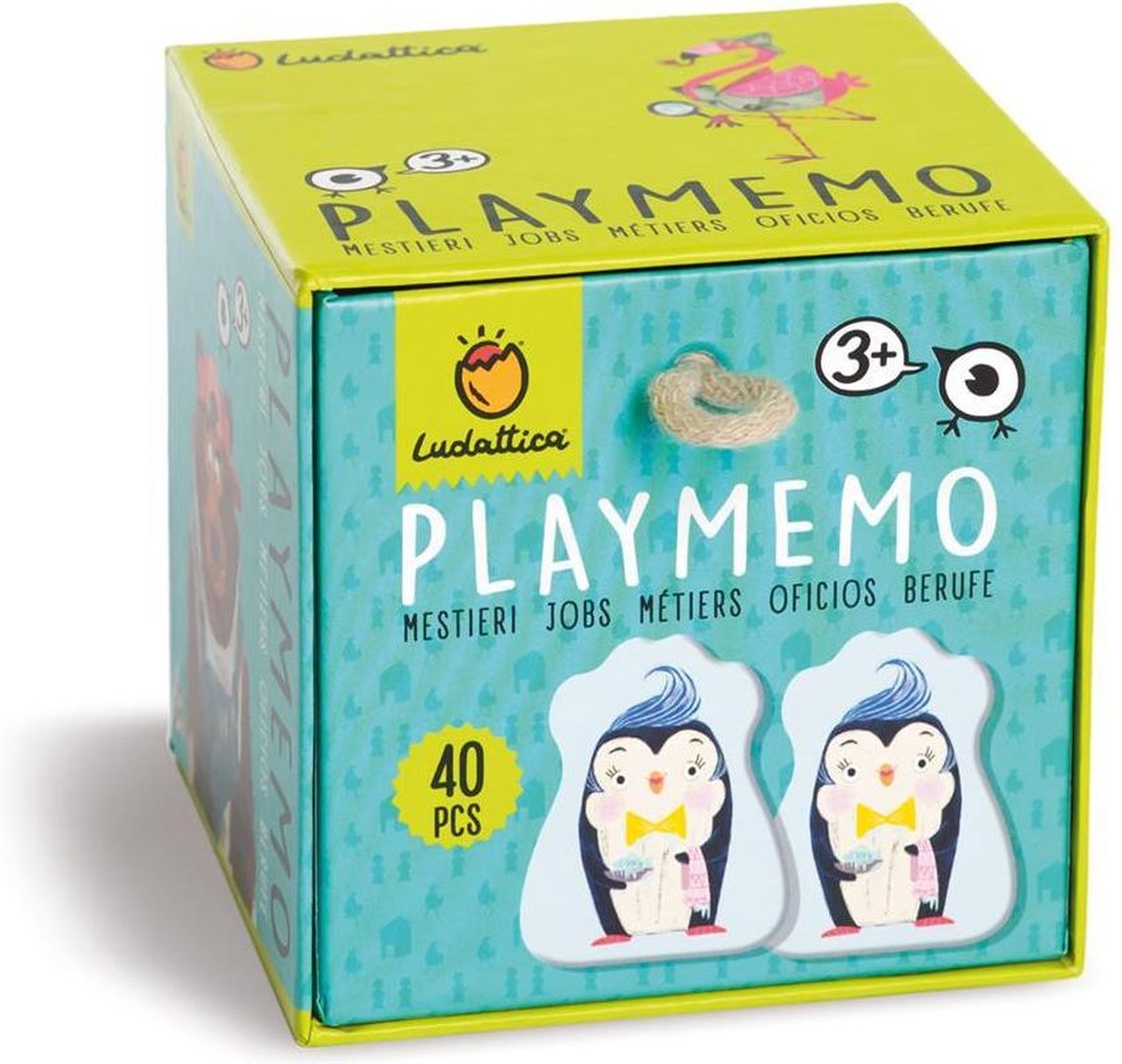 Ludattica Memory: JOBS 12x12x12cm, 20 paren, doos met schuif en handvat, 3+