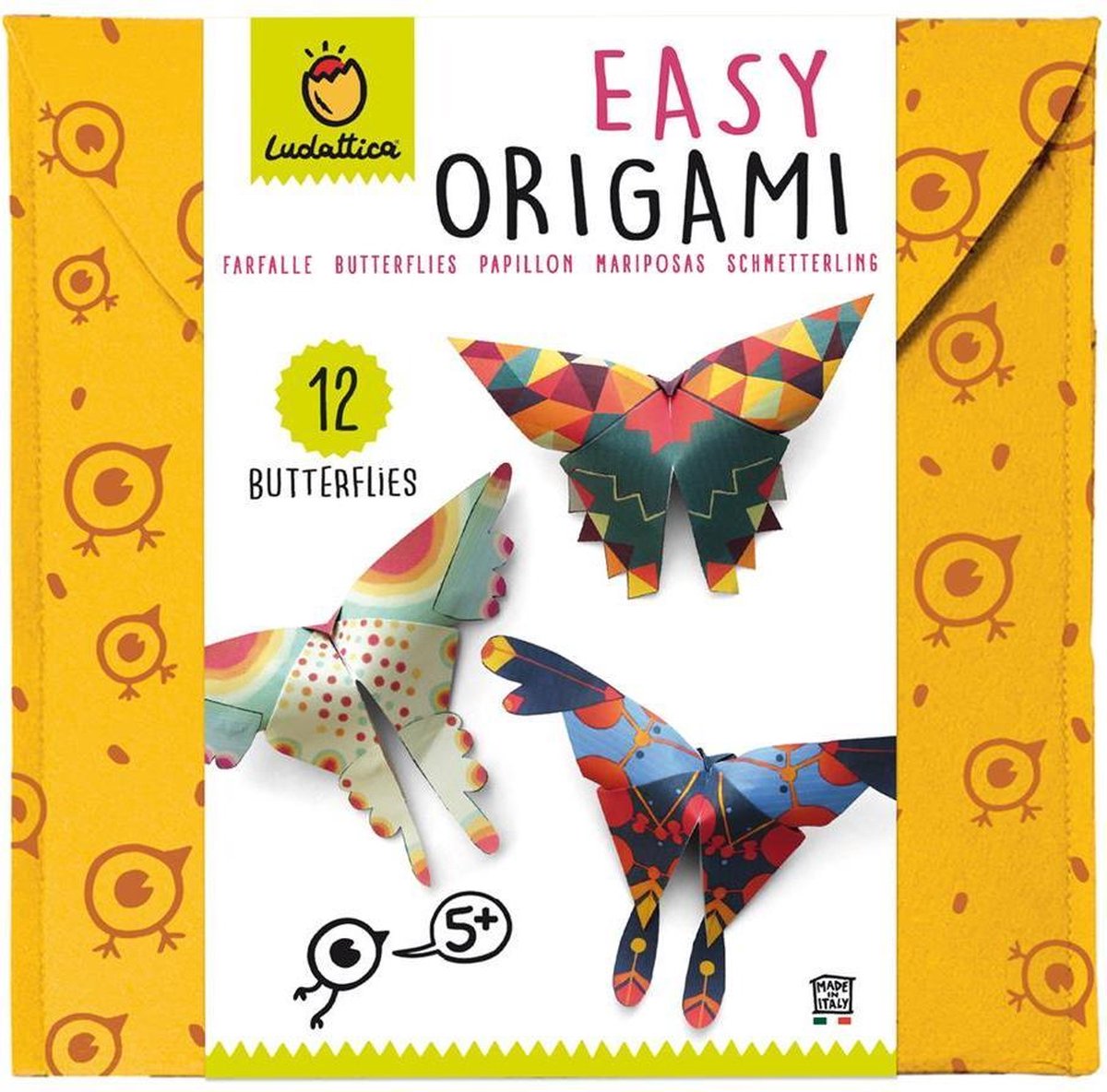 Ludattica Origami Vlinders Junior 22,5 Cm Papier/vilt 12-delig