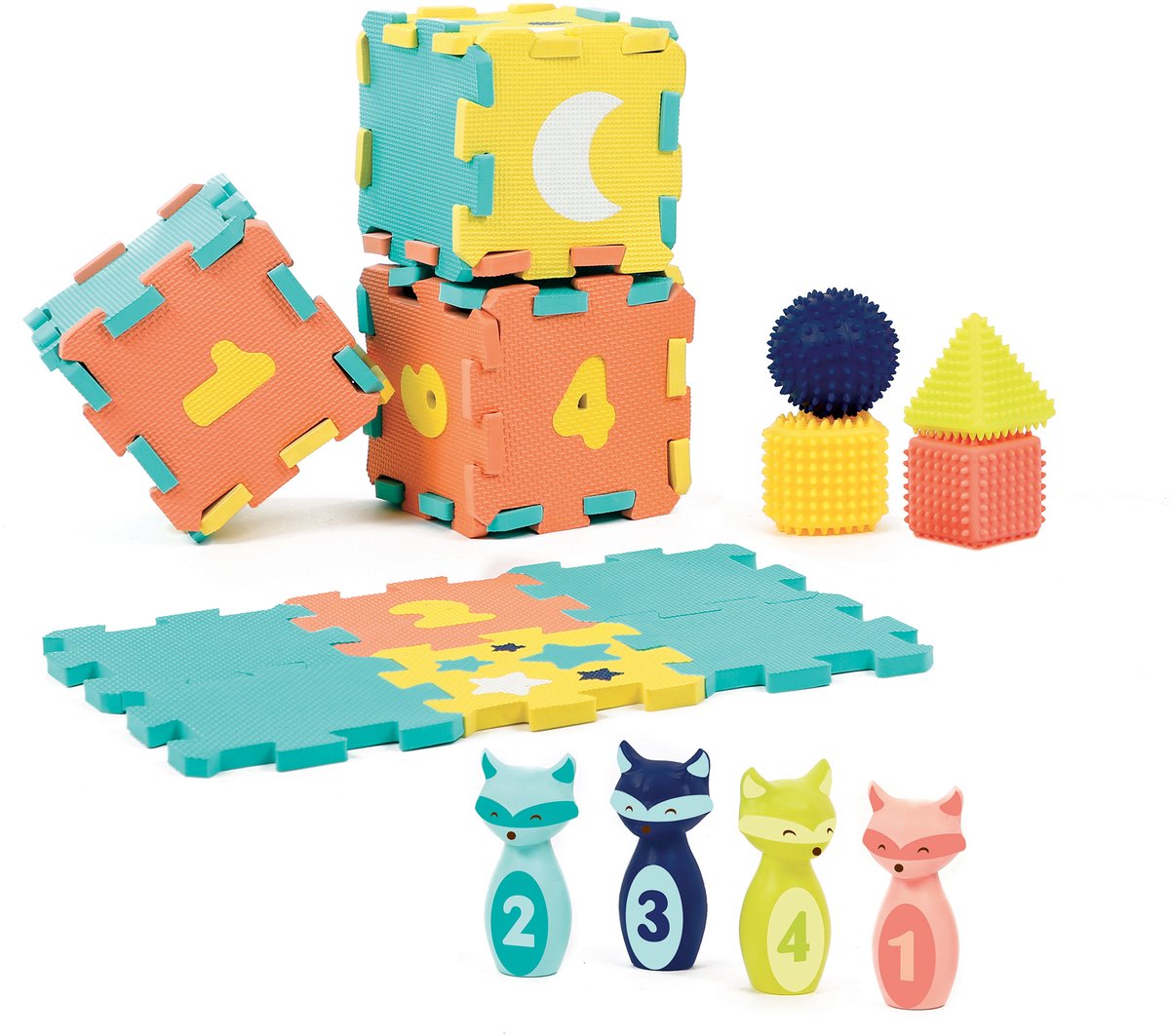 LUDI-ACTITEITENKOFFER, TAPIJT, KEGELS, VORMEN