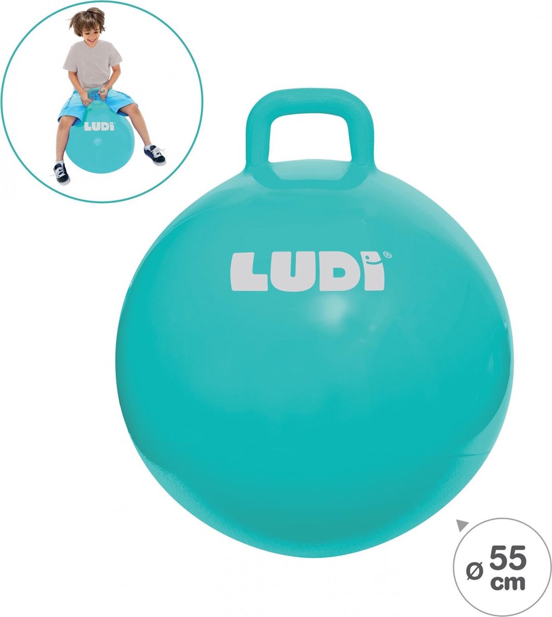 LUDI-SPRINGBAL XXL BLAUW.