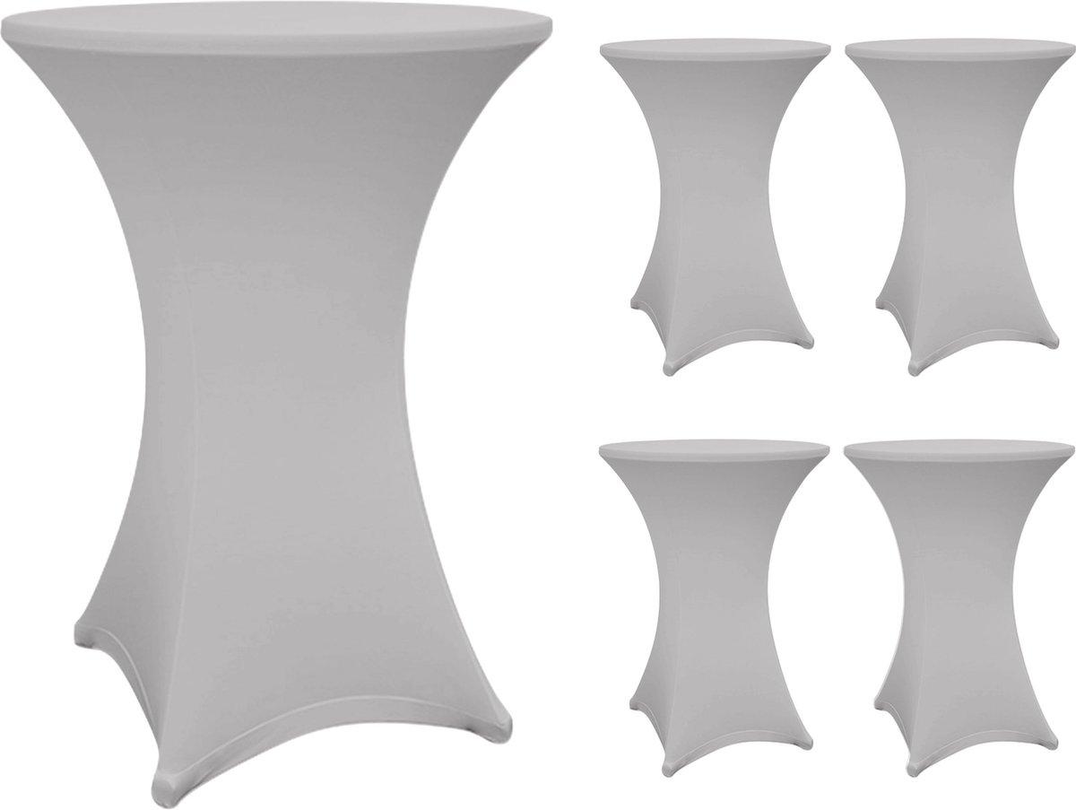 LUMALAND bartafelhoes - Ø 70-75 cm - zilvergrijs - set van 5