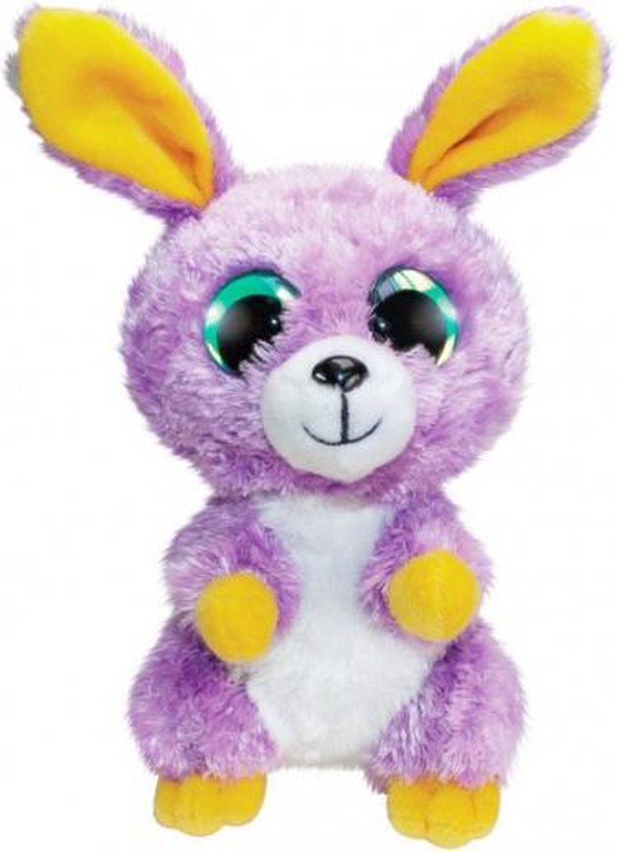 knuffel Bunny Lila junior 15 cm pluche paars/geel