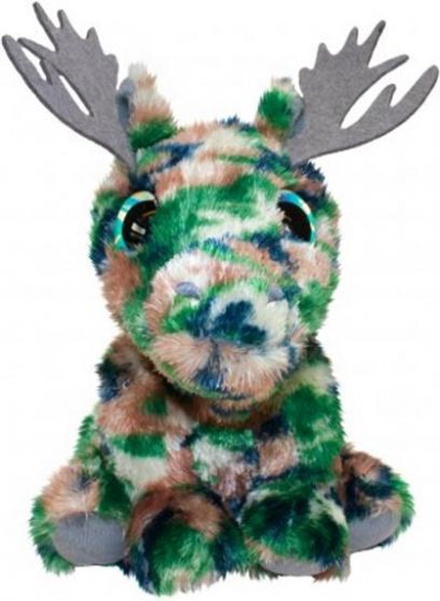 knuffel Lumo Moose Helge groen/bruin 15 cm