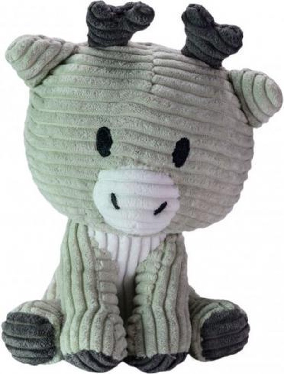 knuffel Reindeer Milo junior 15 cm corduroy grijs