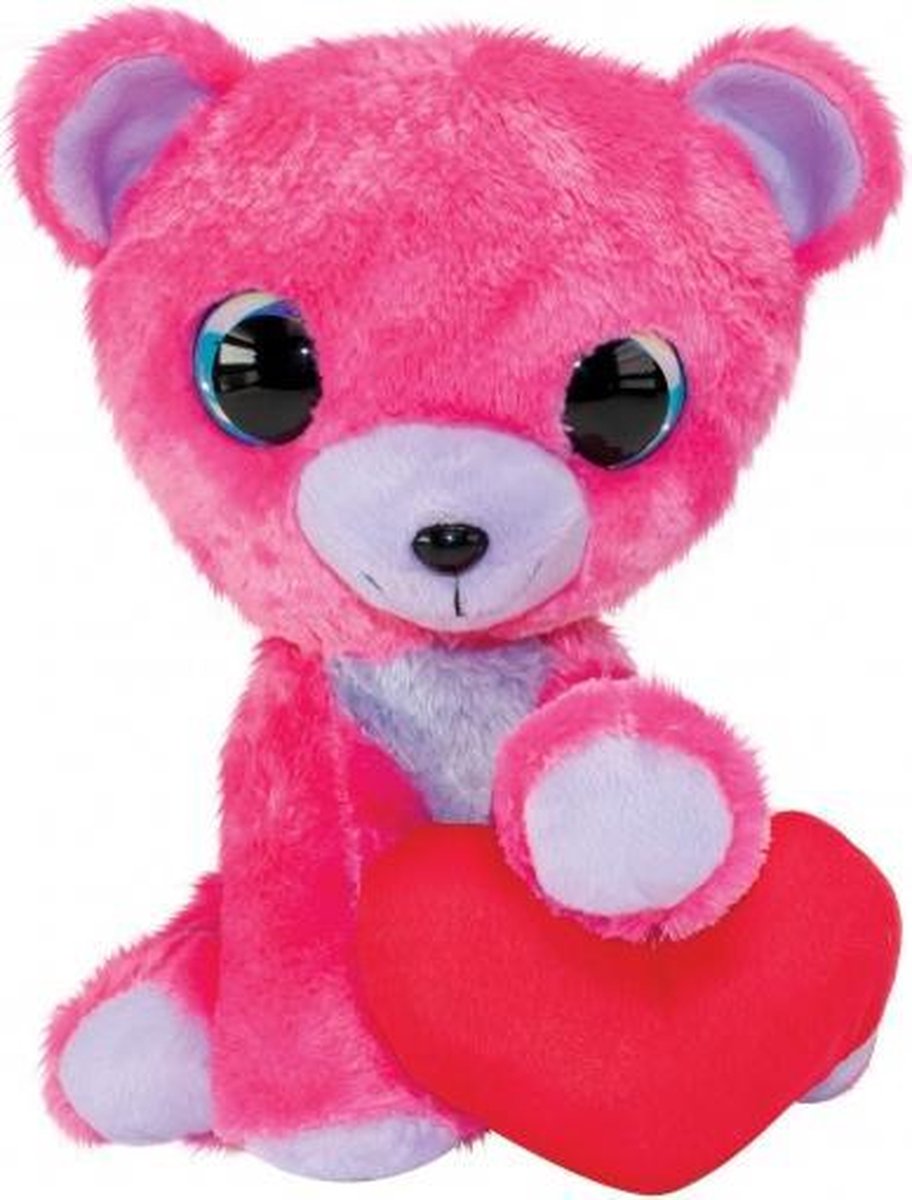 knuffelbeer Valentijn 15 cm roze