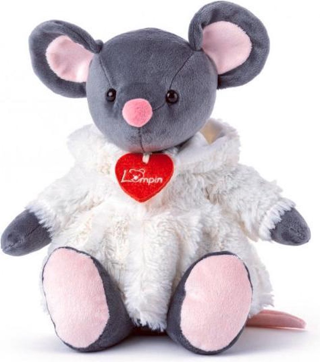 Knuffel Muis Azumi – Grijs/Wit 33 cm –  