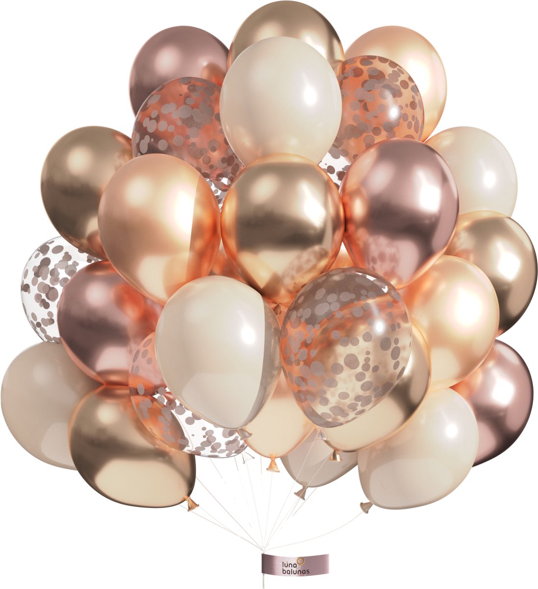 Luna Balunas Glam Tan Rosé Goud Latex Ballonnen Champagne Goud 50 Stuks