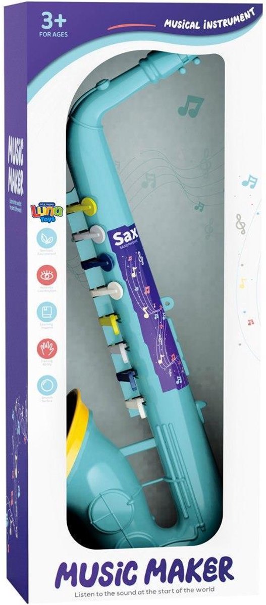 Luna Speelgoed Saxofoon – Kindersaxofoon 15 × 9 × 38 cm – Muziekinstrument voor Kids