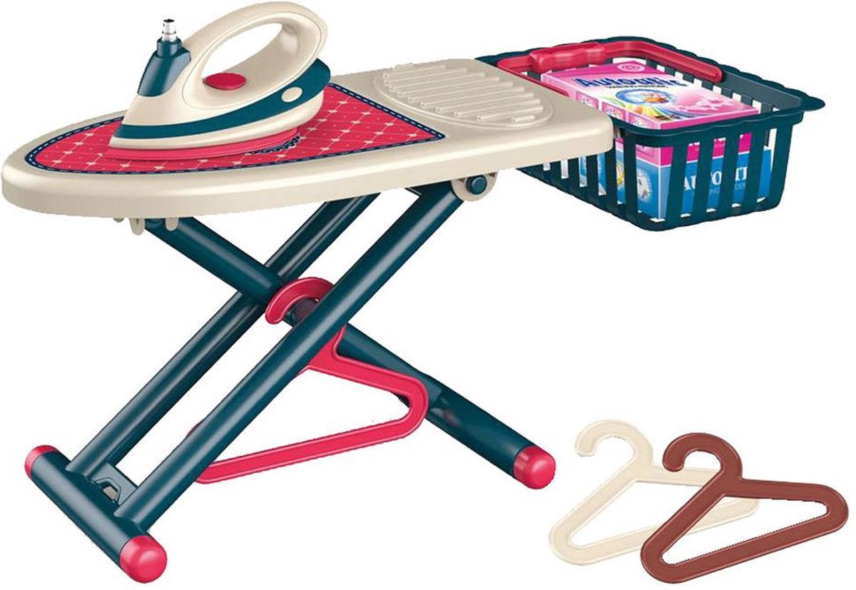 Luna Strijkplankset Mini Home Junior 36 Cm Blauw/roze 7-delig