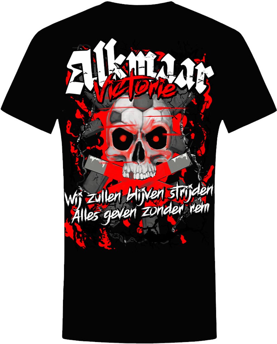Alkmaar Heren T-shirt - skull - 2 kanten bedrukt - shirt