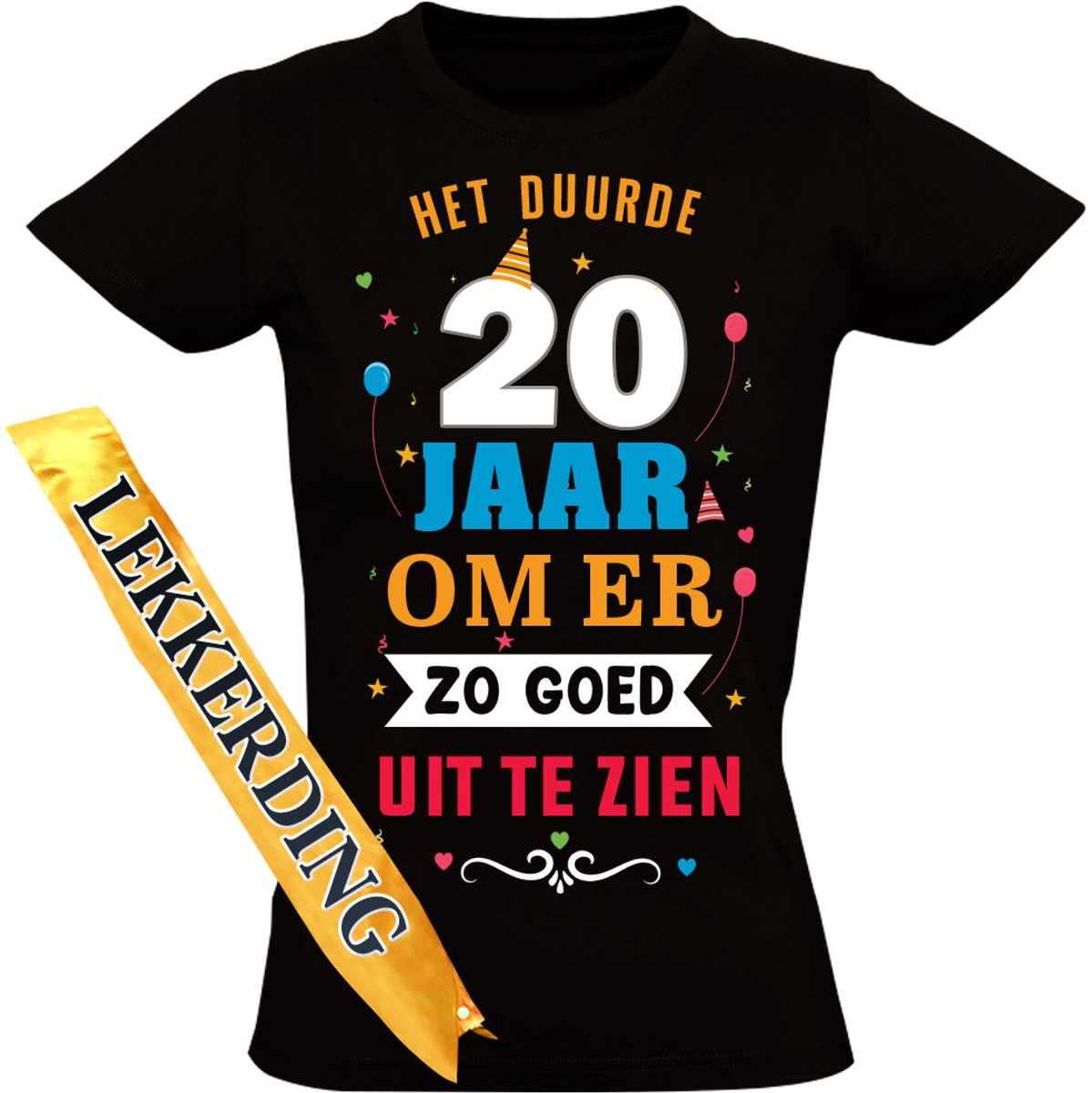 Lekkerding 20 Jaar T-shirt en Sjerp - Dames - Verjaardag - Shirt - Jarig