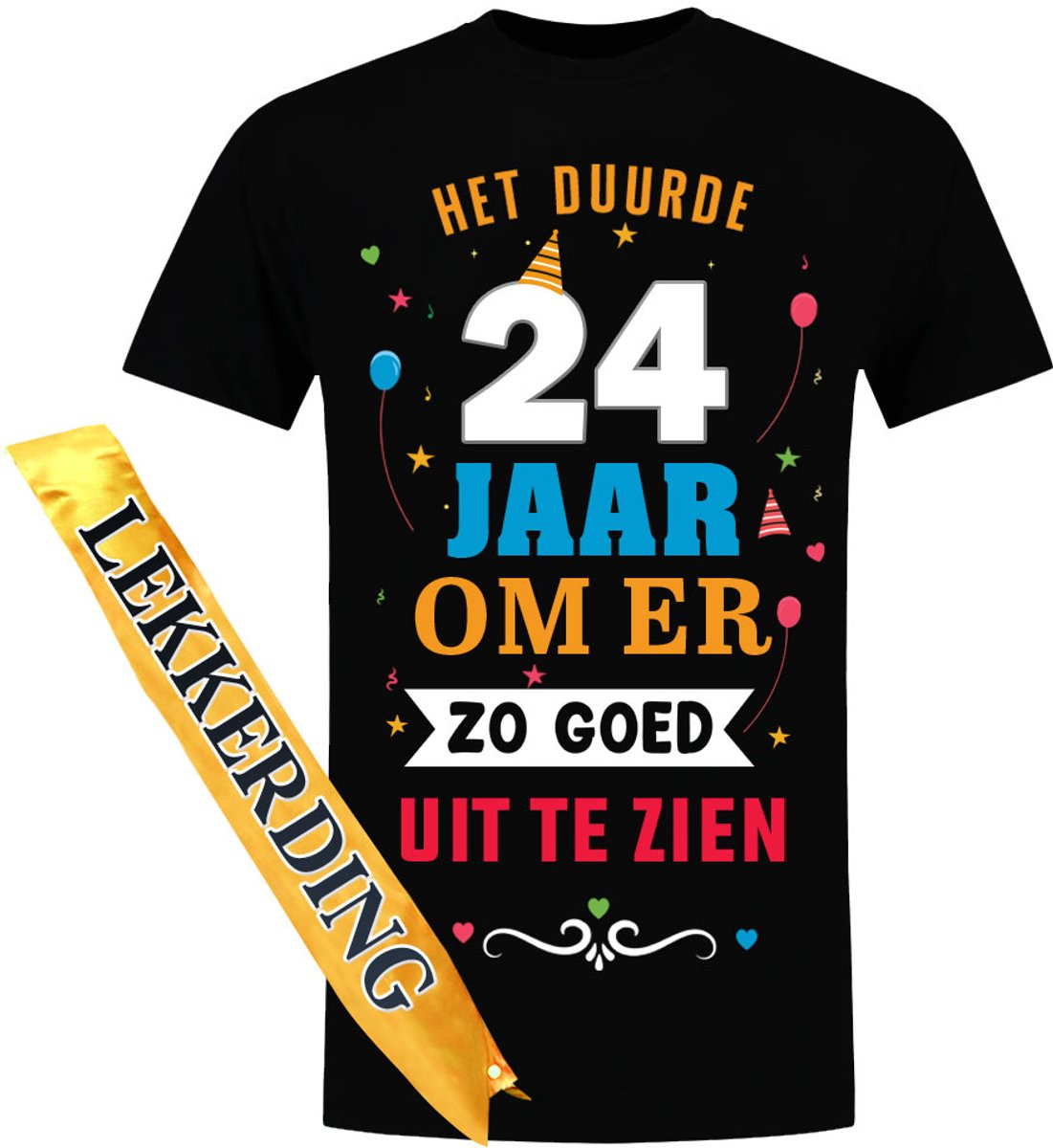 Lekkerding 24 Jaar T-shirt en Sjerp - Heren - Verjaardag - Shirt - Jarig