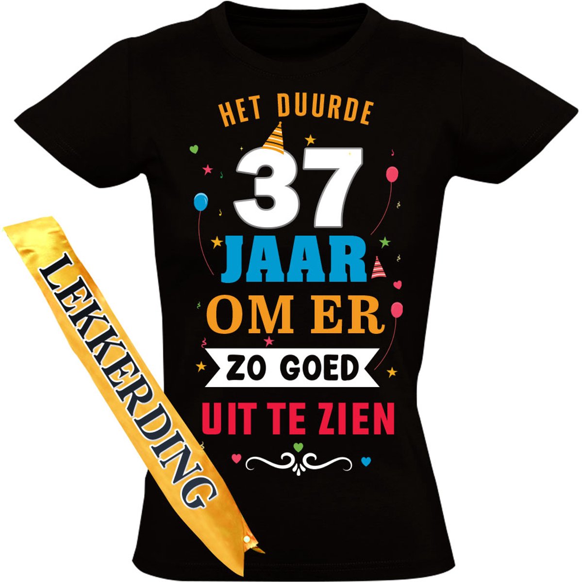 Lekkerding 37 Jaar T-shirt en Sjerp - Dames - Verjaardag - Shirt - Jarig