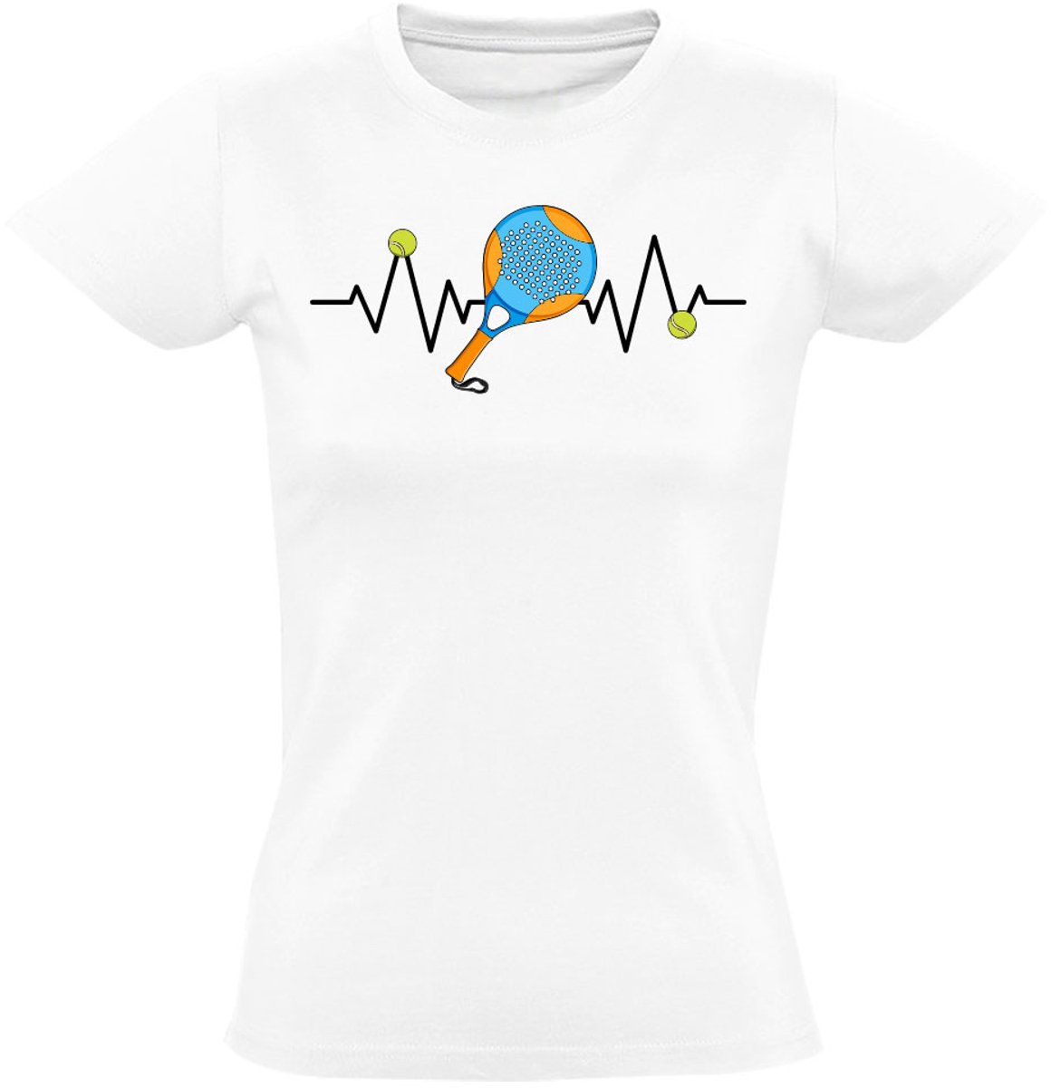 Padel Hartslag Dames T-shirt - heartbeat - lifeline - shirt