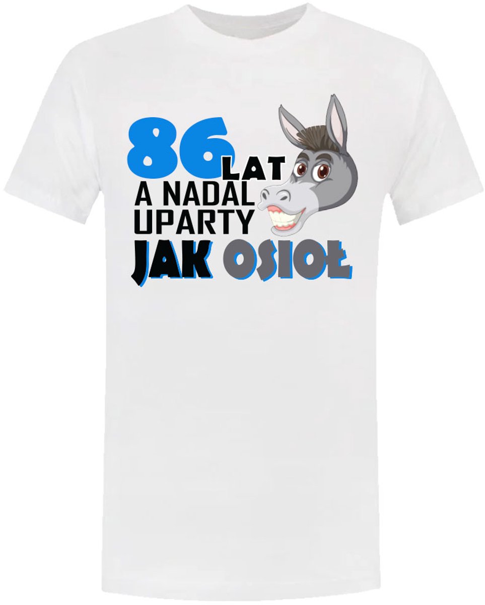 Uparty jak osioł 86 Lat T-shirt Koszulka - Heren - Mężczyzna - Urodziny - Verjaardag - Shirt - Jarig