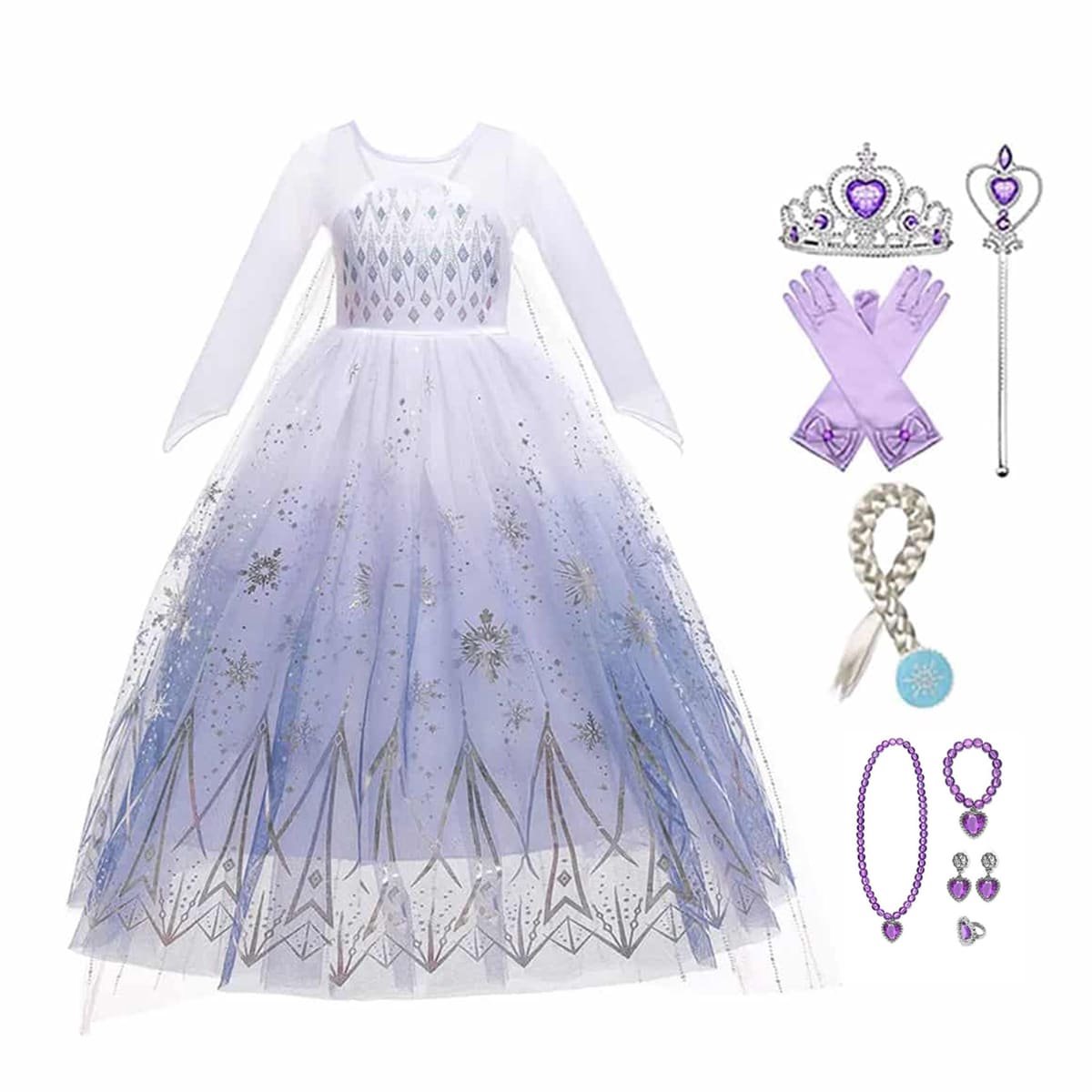 Het Betere Merk - Prinsessenjurk Elsa deluxe - Prinsessenjurk meisje - maat 146/152