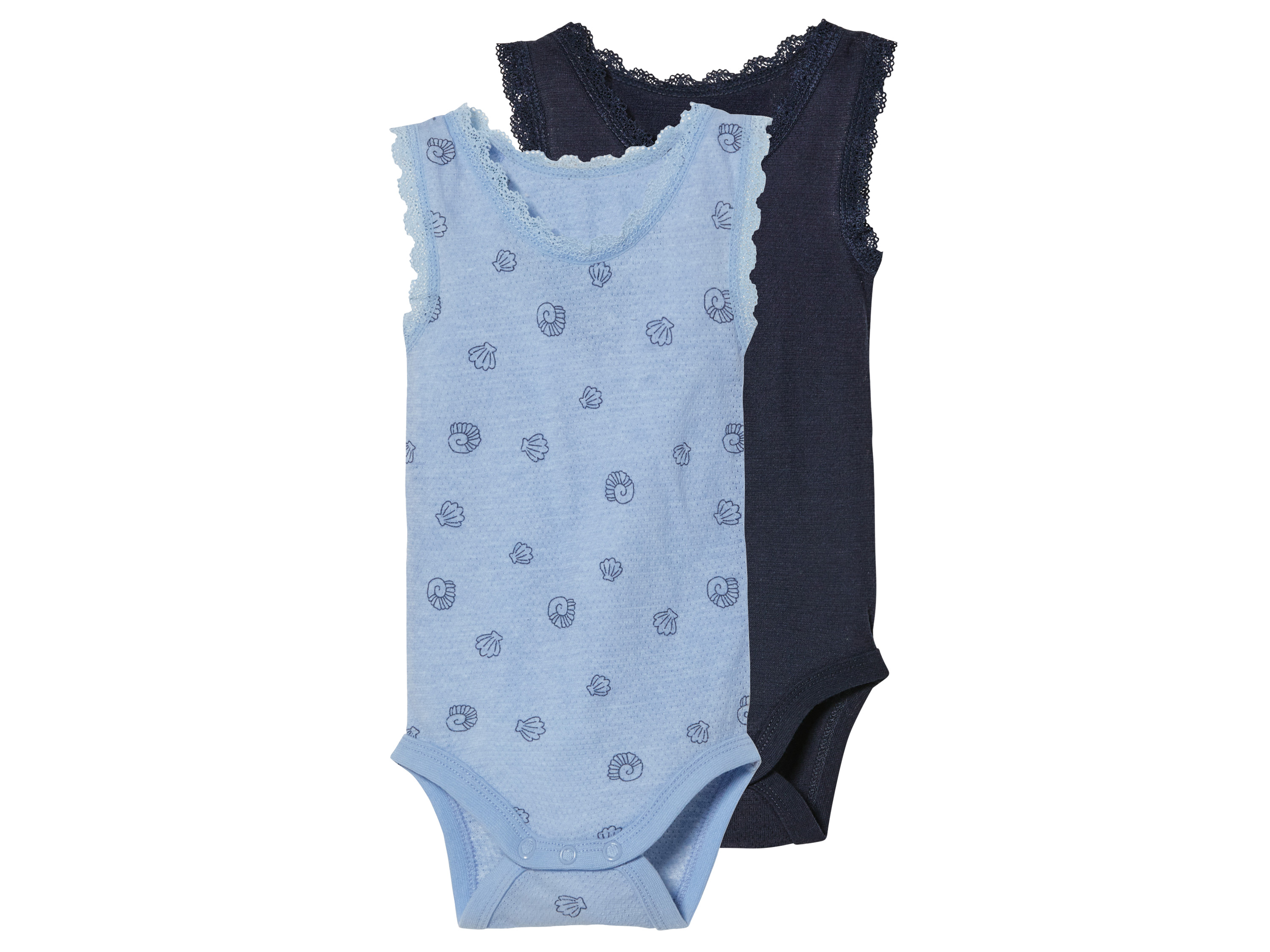 lupilu Baby rompertjes (62-68, Donkerblauw/blauw)