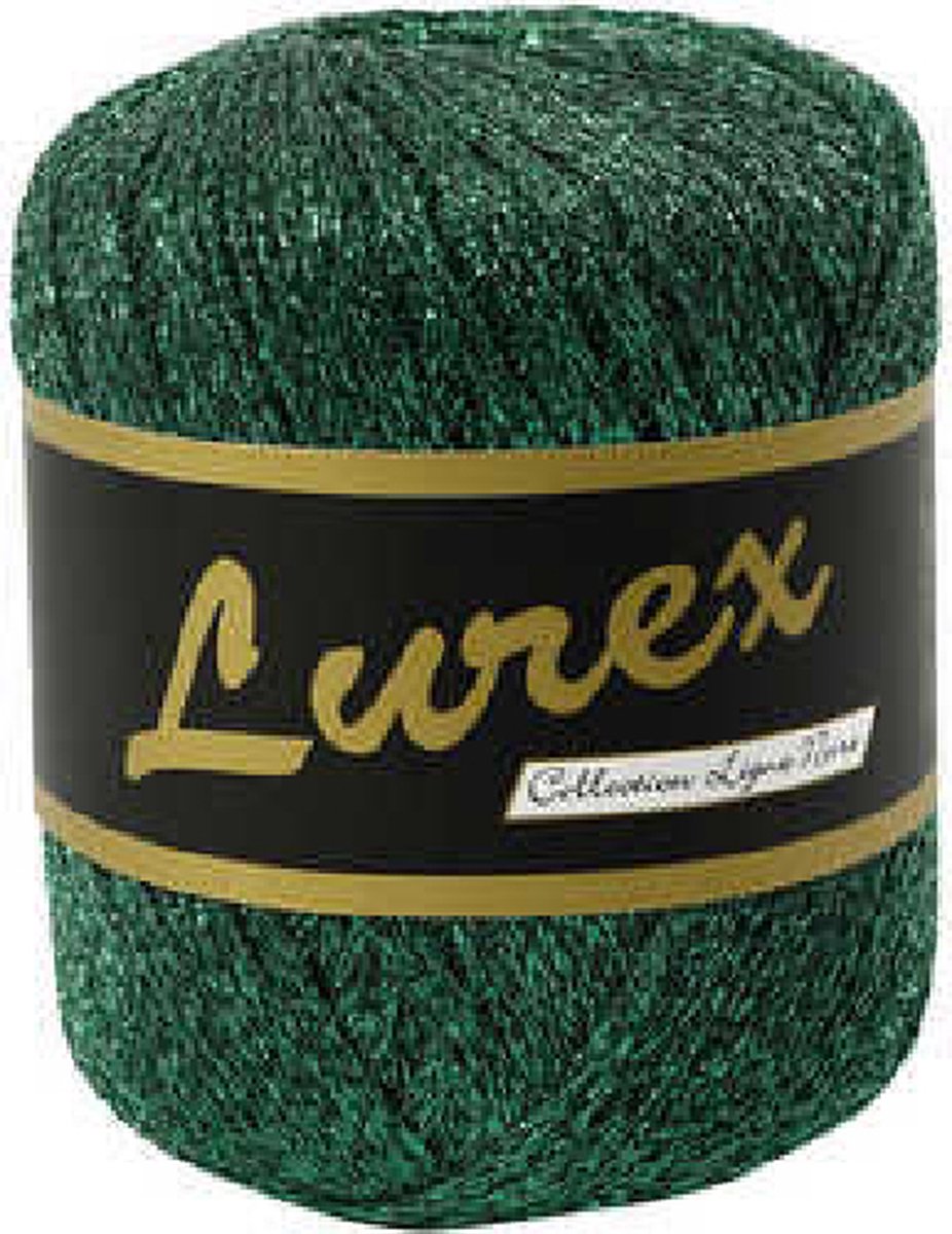 Lurex glitter garen, groen, L: 160 m, 25 gr/ 1 bol