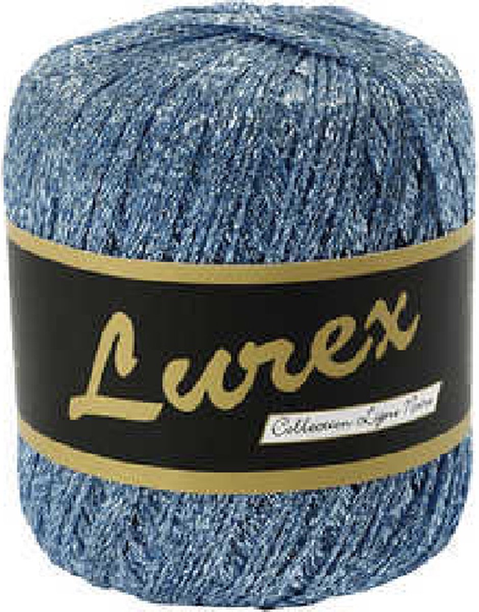 Lurex glitter garen, lichtblauw, L: 160 m, 25 gr/ 1 bol