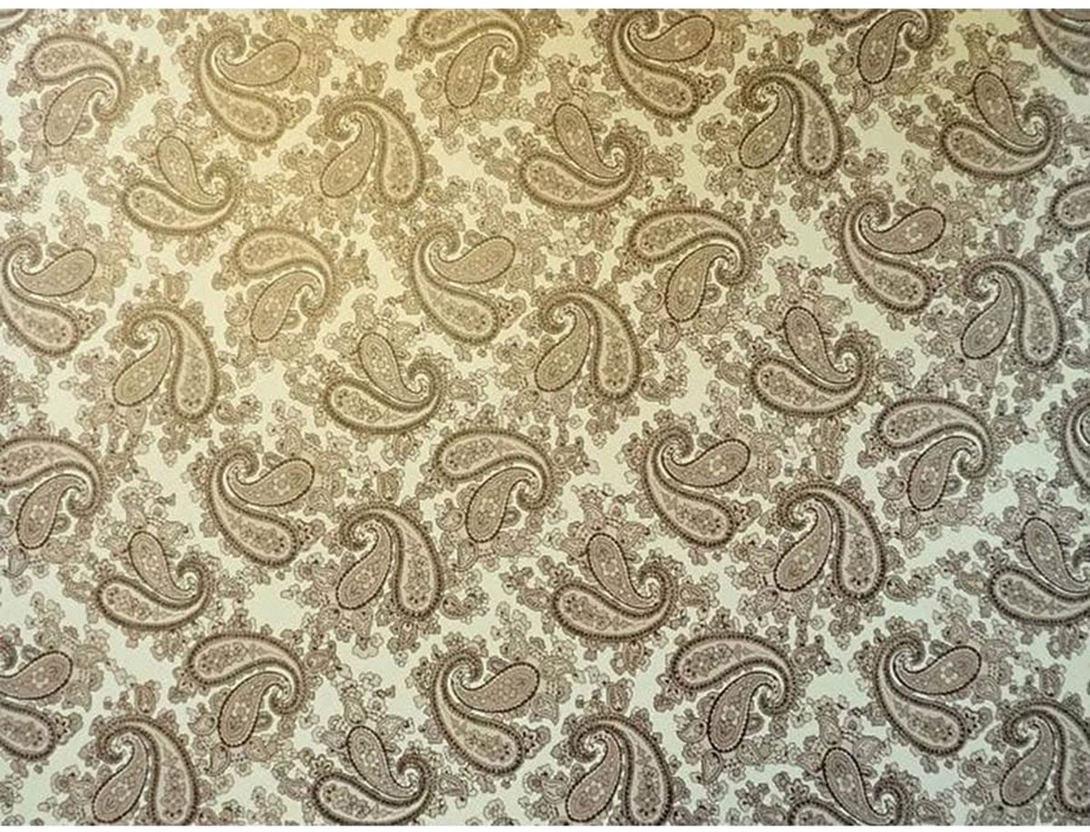 Luthitec RF3547 Zwarte Paisley Gitaar Body Decal met Parelgouden Achterkant 690x480mm