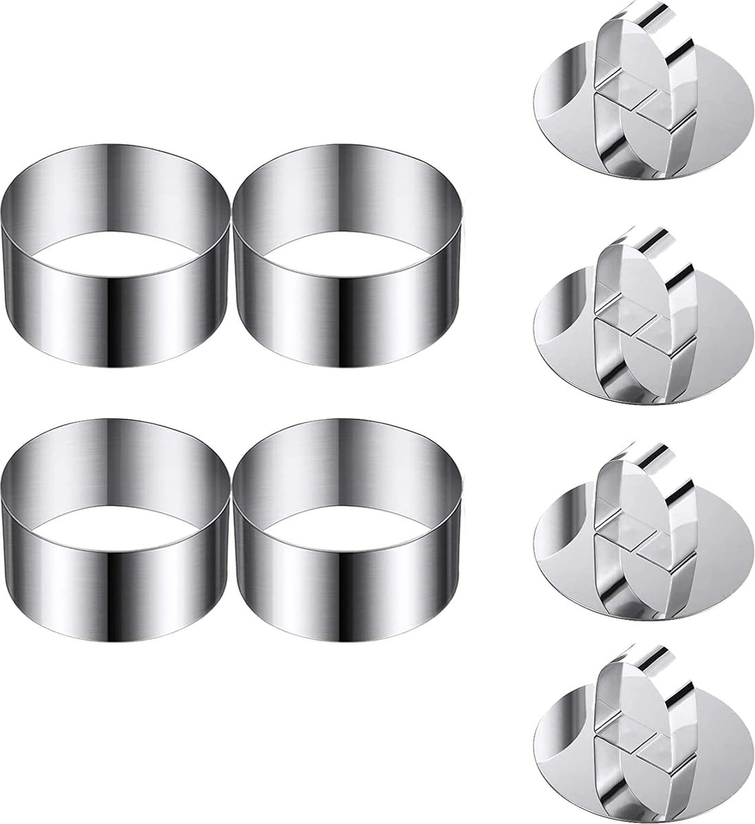 Luvetrex ® Cake Ringen Set van Roestvrij Staal voor Perfecte Dessertcreaties en Gebak