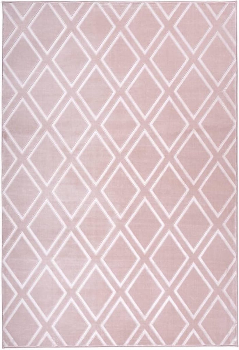 Luvetrex ® Modern Vloerkleed met Kortpolig Diamantpatroon en 3D-Uitstraling - 120 x 170 cm