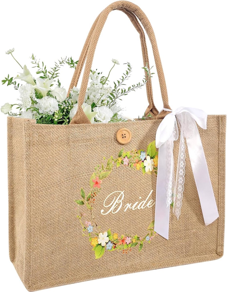 Luvetrex ® Stijlvolle Jute Tas voor Bruiloften en Speciale Gelegenheden