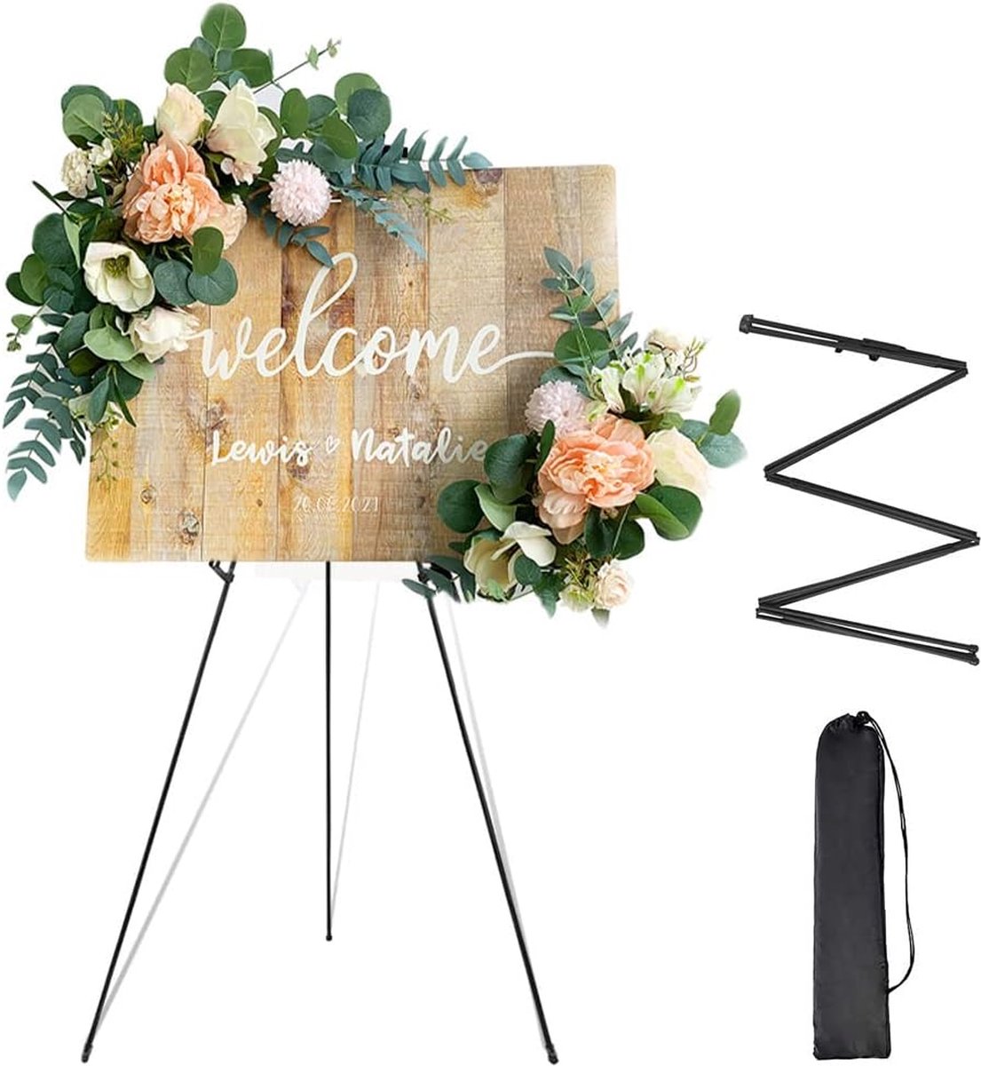 Luvetrex ® Verstelbare en Opvouwbare Kunststandaard voor Diverse Gebruiken, Ideaal voor Bruiloften en Presentaties