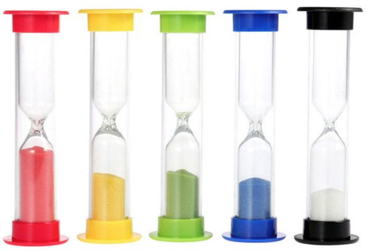 Luxe  s – Set van 5 Stuks -   30 Seconden 1/3/5/10 minuten – Educatief Speelgoed – Tijdsduur – Douchetimer – Leren tellen spelletjes – Kooktimer – Tandenpoets tijd