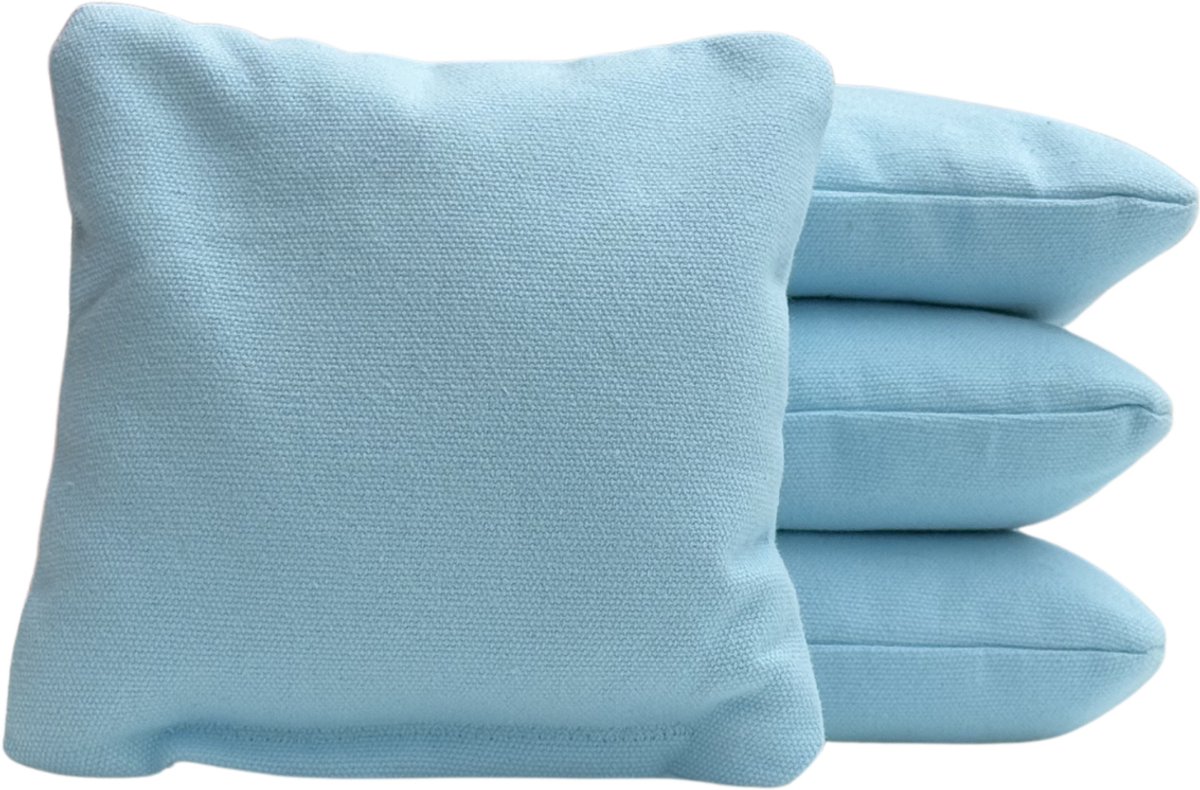 Cornhole zakjes - Pittenzakken - Bean bags - Afgeronde hoeken - Officiële maat - Stevig & duurzaam - 15 kleuren - Licht blauw - 4 stuks