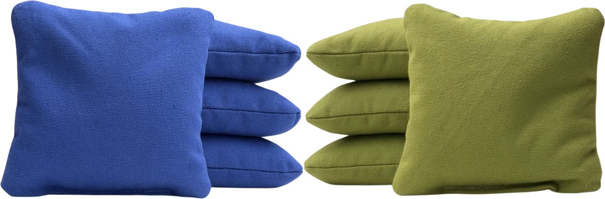 Cornhole zakjes - Pittenzakken - Bean bags - Afgeronde hoeken - Officiële maat - Stevig & duurzaam - 32 kleurencombinaties - Donker blauw/Olijf groen - 8 stuks