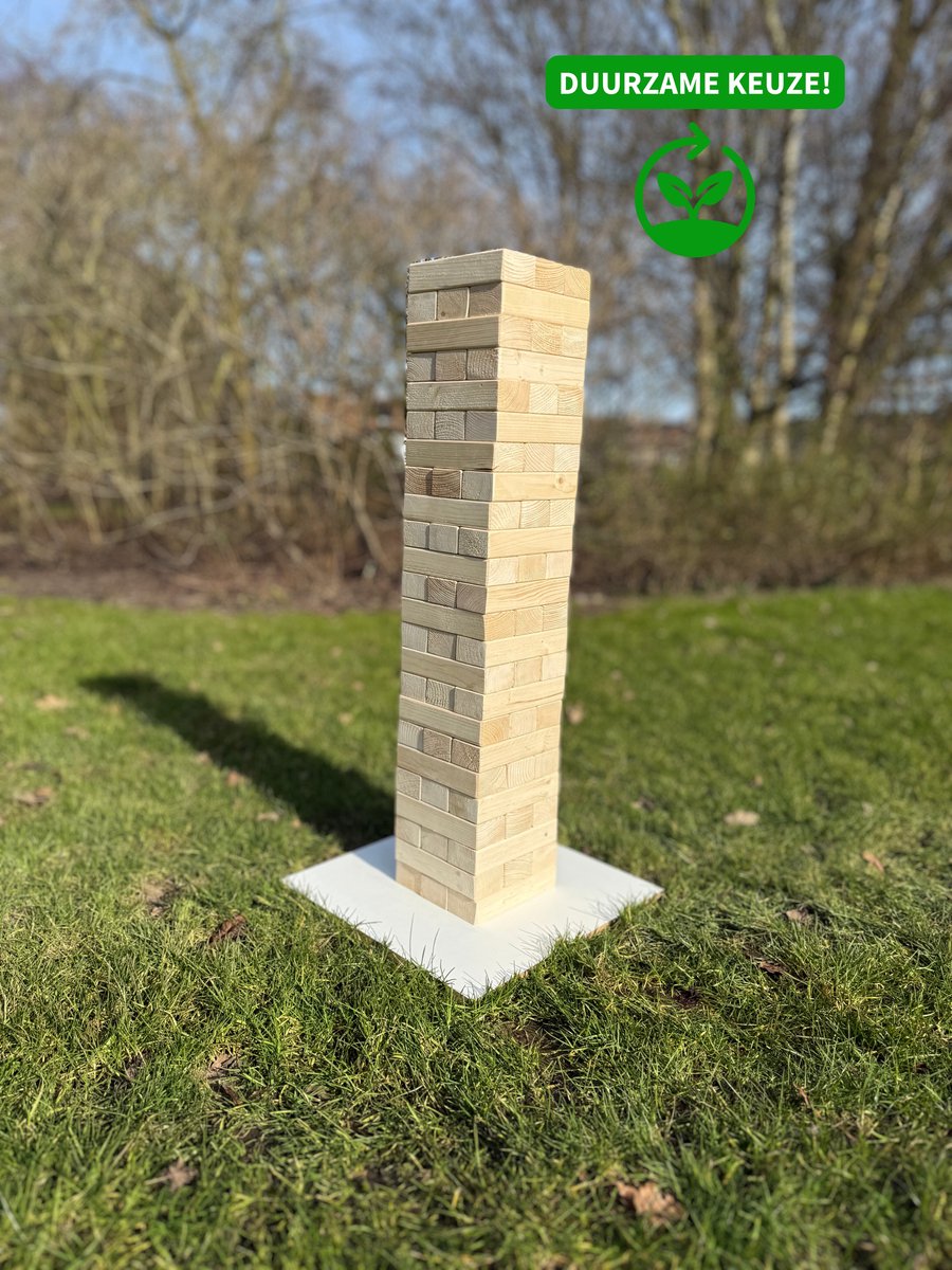 Jenga - 72 blokken - XXL Jenga - Vallende toren - Mega Jenga - Jenga groot - Outdoor spellen - Nederland geproduceerd - familie spel