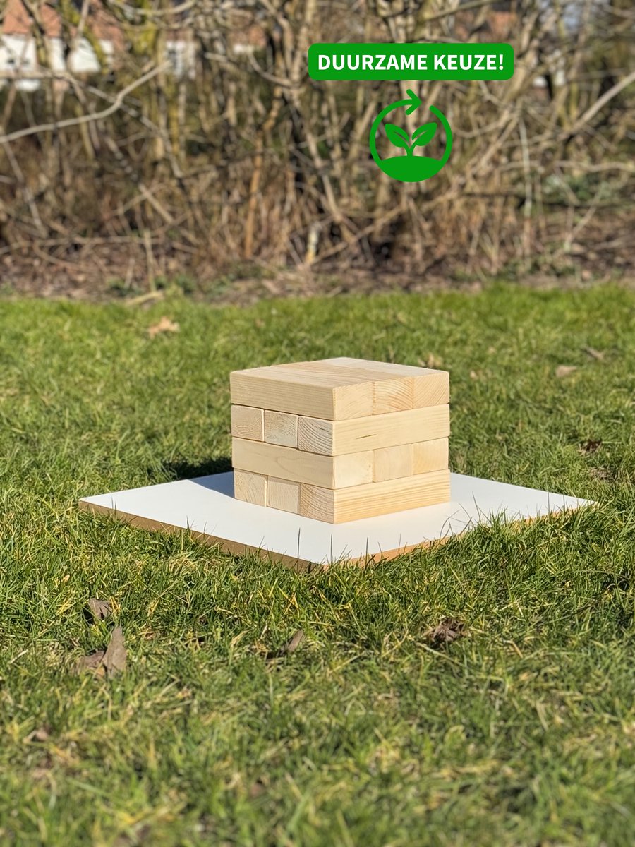 Jenga - Uitbreiding - 12 blokken - XXL Jenga - Vallende toren - Mega Jenga - Jenga groot - Outdoor spellen - Nederland geproduceerd - Familie spel