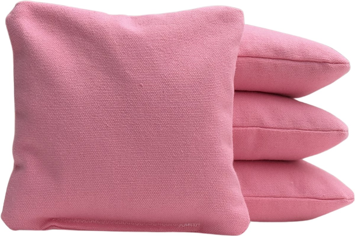 Cornhole zakjes - Pittenzakken - Bean bags - Afgeronde hoeken - Officiële maat - Stevig & duurzaam - 15 kleuren - Roze - 4 stuks