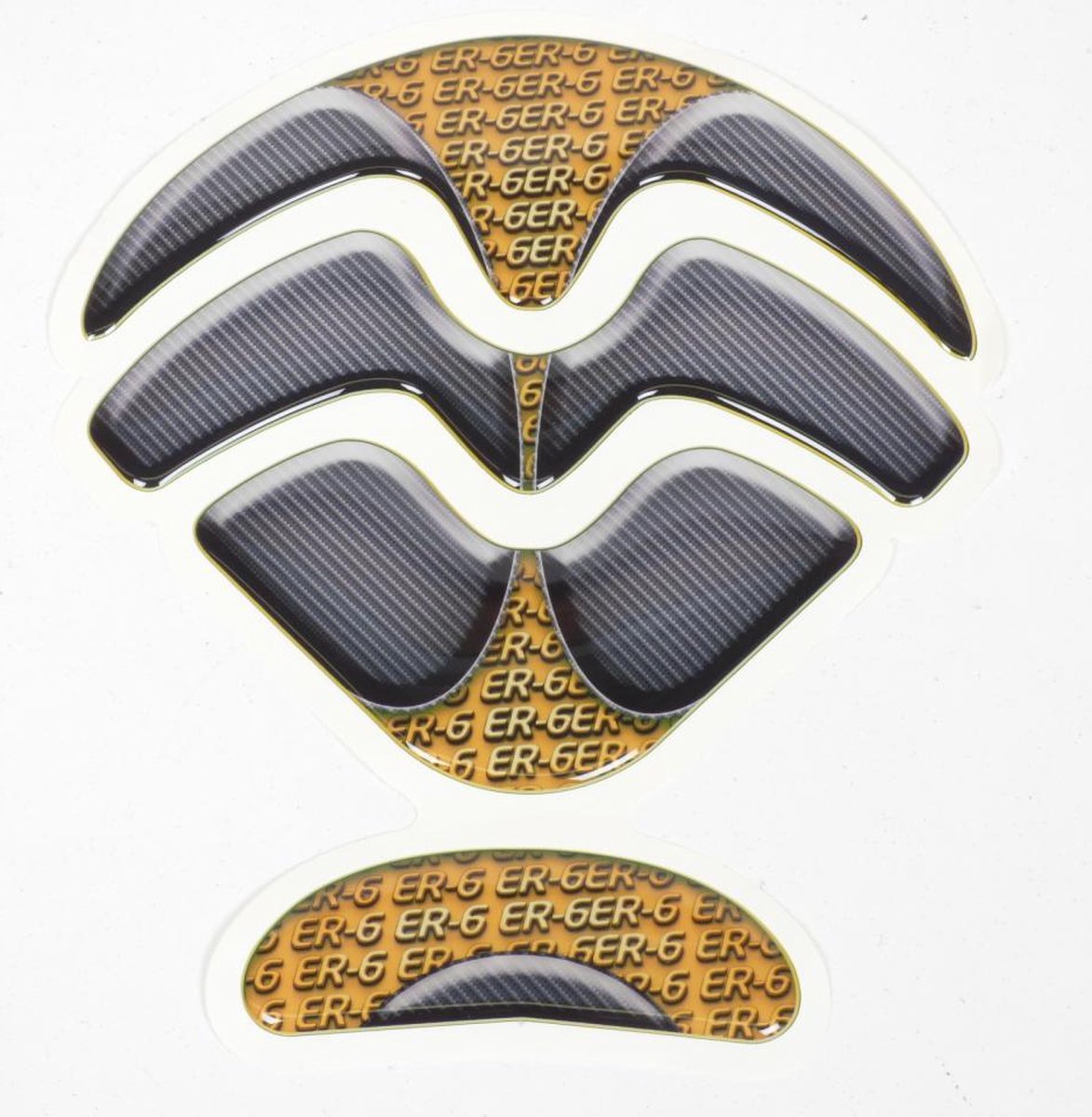 tankbeschermer mad oranje / carbon voor motor kawasaki 650 er6f nieuw