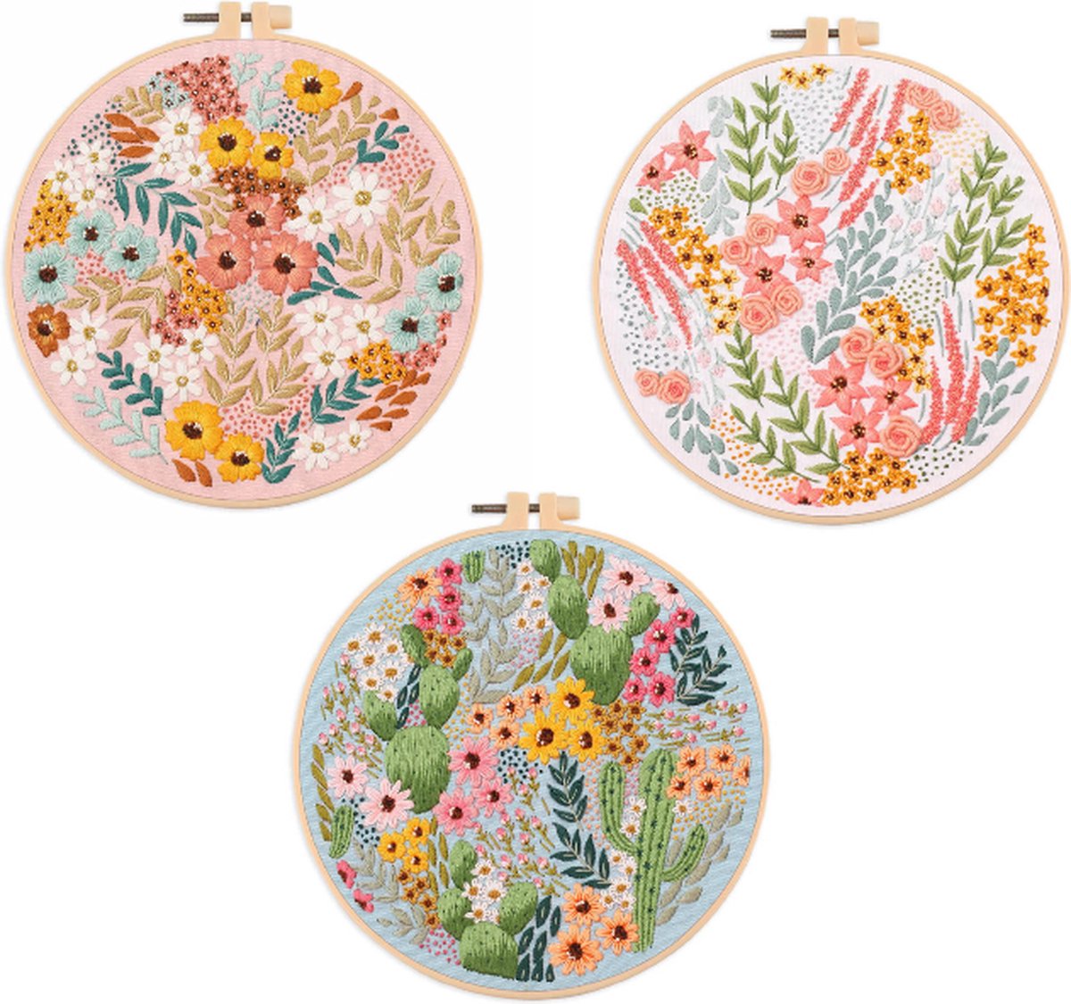 Borduurpakket voor Beginners - Borduren - DIY Borduurring - Borduurwerk Kit - Bloemen - Bloemen Patroon Borduren - MAIA Creative