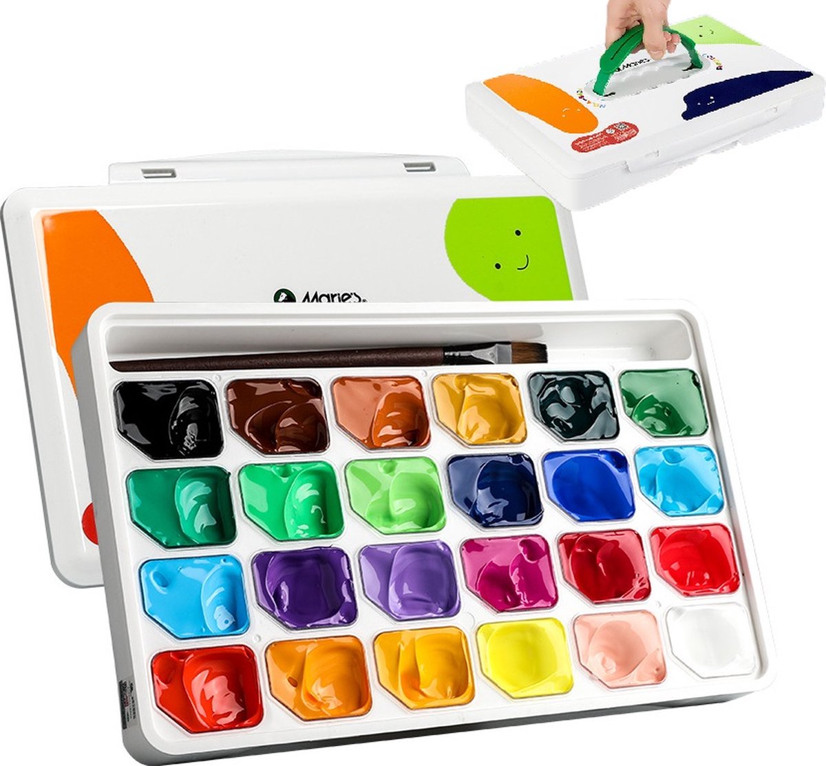Professionele Acrylverf set - Hobbyverf-set van 24 kleuren x 30ml -acryl schilderij - Schilderen voor kinderen en volwassenen- in kunststof opbergbox
