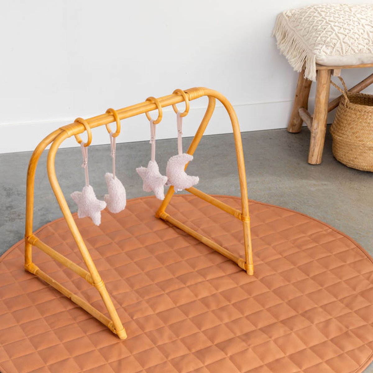 MATS Speelkleed Eco Leer - Waterbestendig - Rond speelkleed - Babygym - Speelmat - Incl. Opbergtas - Rond 120 - Brick