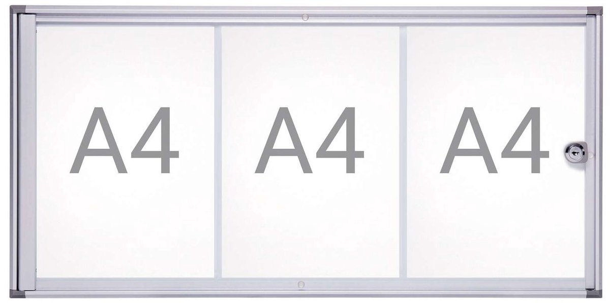  extraslim Vitrine - zilver - 3 x A4 - 1 stuk - 3.1 x 71 x 35.1 cm -  