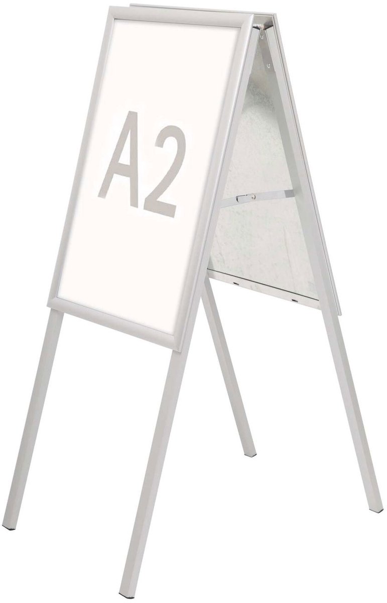  public Stoepbord - zilver - aluminium - A2 - 1 stuk - 67.3 x 45 x 105 cm -  