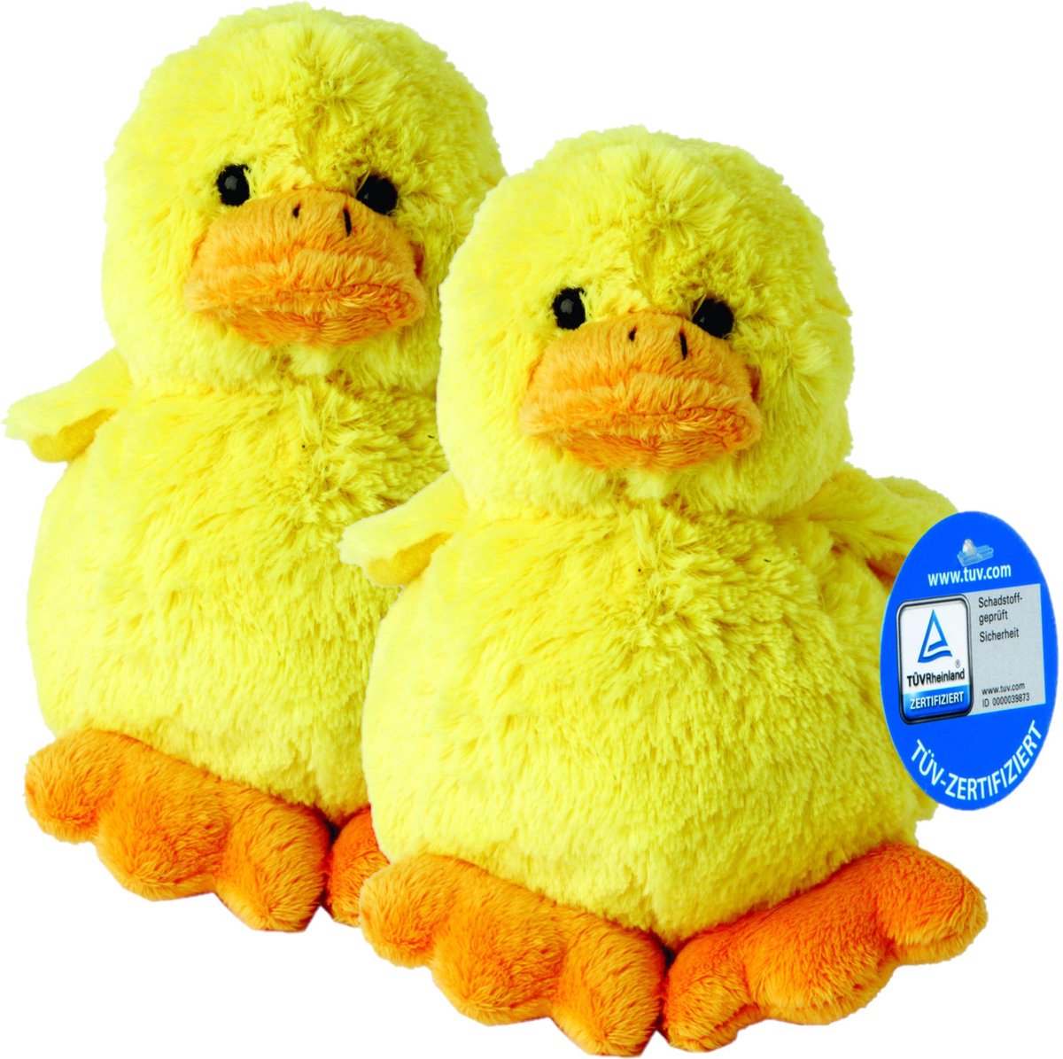 MBW Pluche Kuiken - 3x - geel - pluche dieren knuffels - 11 cm - Pasen - decoratie